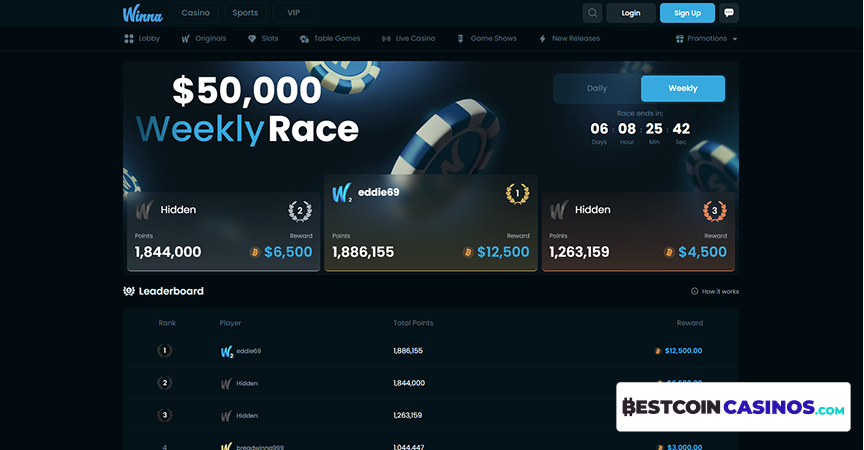 Bonuses at Winna Casino