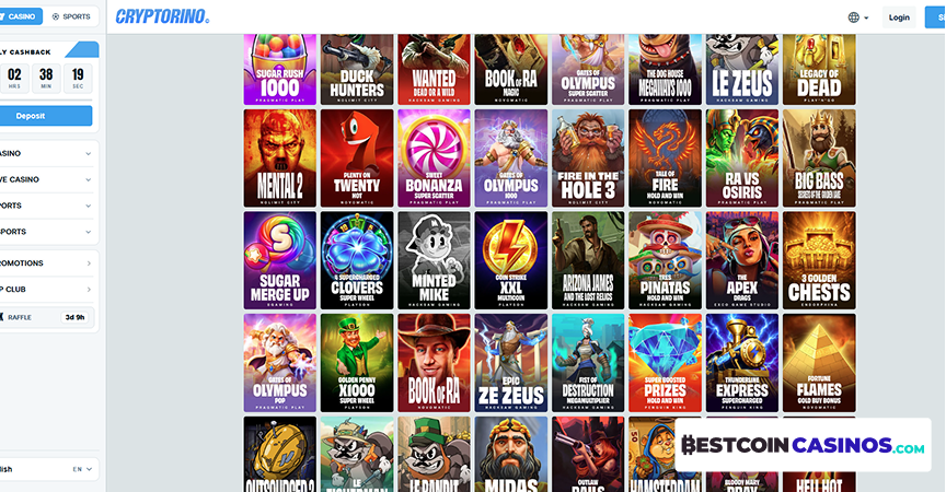 Games at Cryptorino Casino
