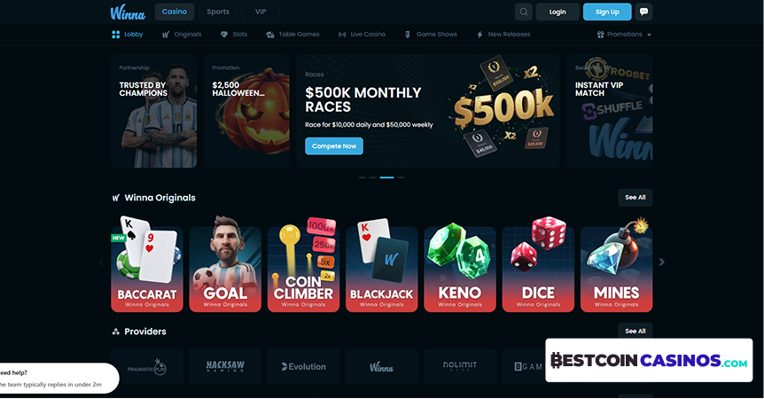 Winna Casino Lobby