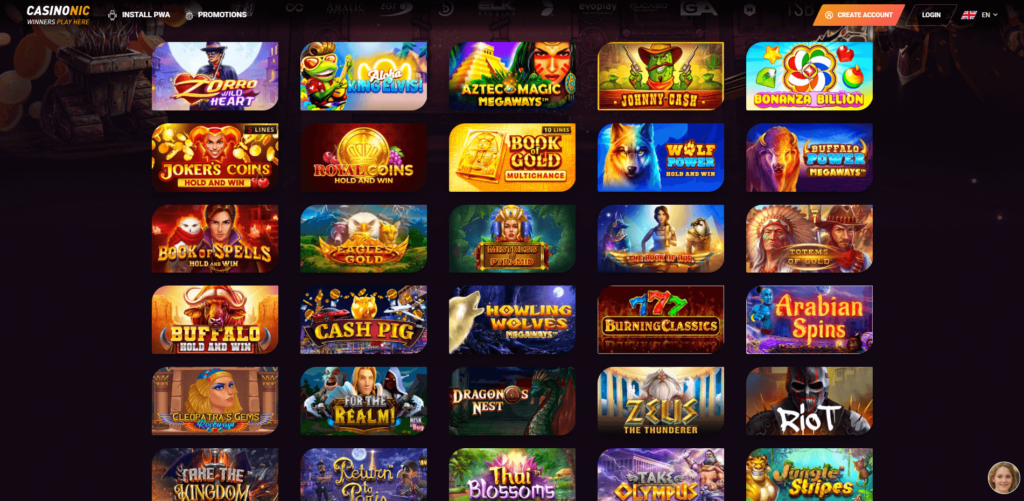 Casinic casino Games