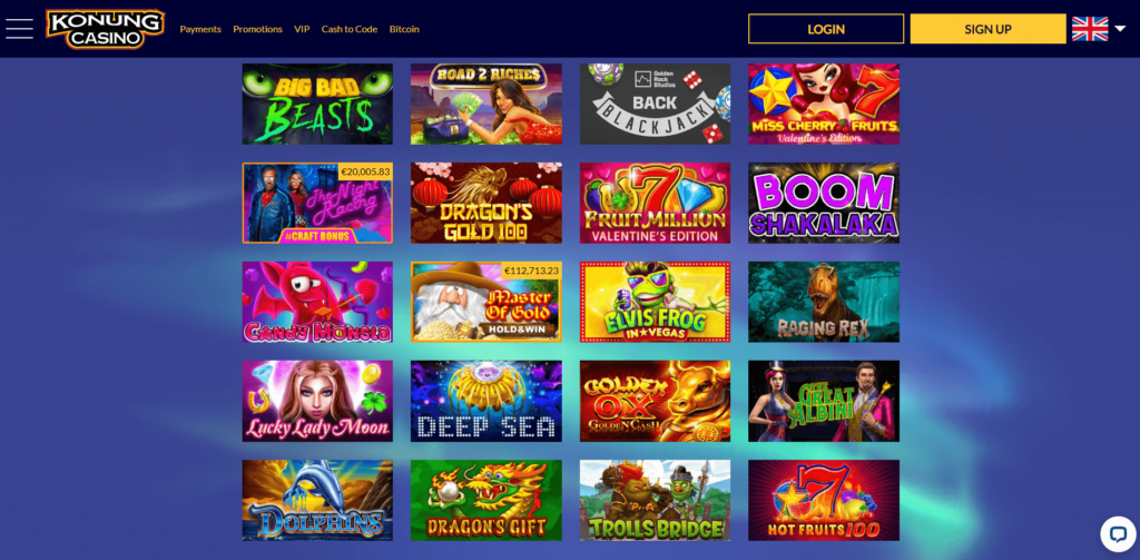Konung casino Games