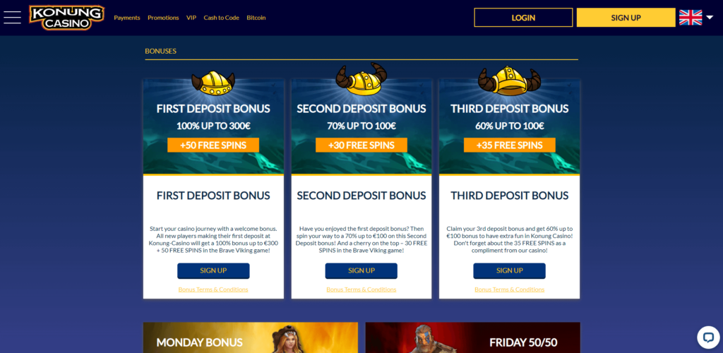 Konung casino Promotions