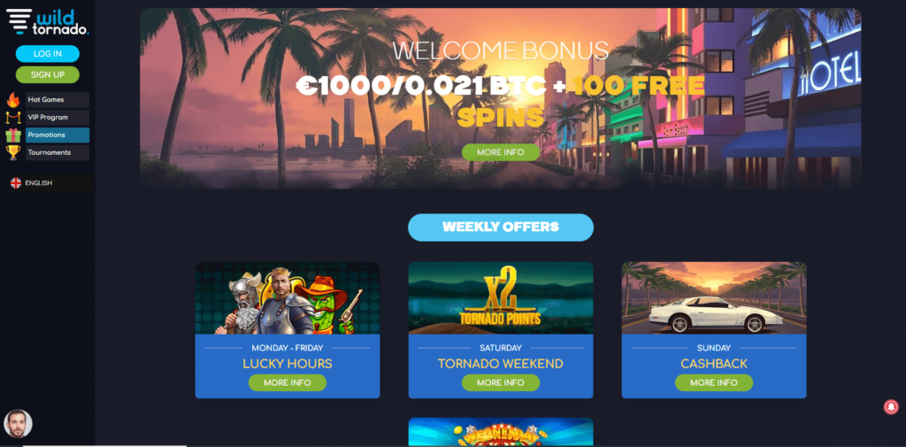 Wild Tornado casino Promotions